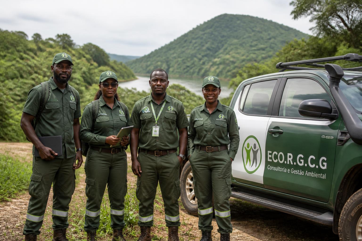 Equipa da ECO.R.G.C.G em campo com viatura de serviço personalizada